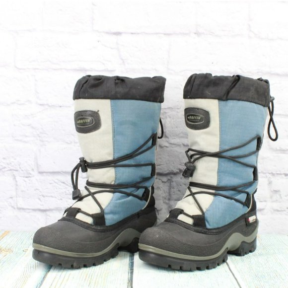 Baffin Technology Blue Nylon Lace Up Pull On Snow Boots Size 6 Wide - Picture 2 of 9